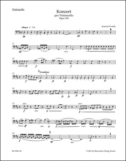 ドヴォルザーク：チェロと管弦楽のための協奏曲 ロ短調 作品104（チェロパート譜）（2冊セット）