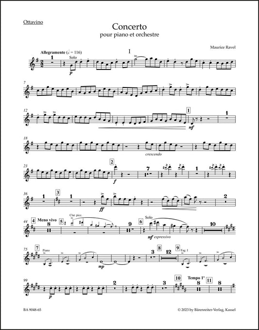 ラヴェル：ピアノと管弦楽のための協奏曲