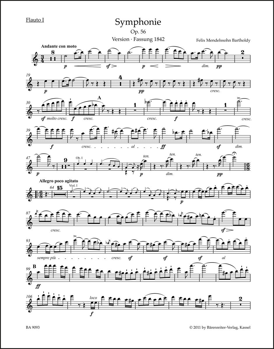 メンデルスゾーン：交響曲 イ短調 作品56「スコットランド」
