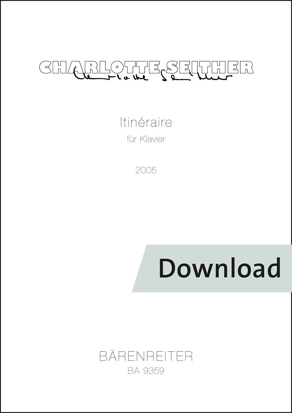 ピアノ／サイザー：ピアノのためのイティネレール (2005)【デジタル版】