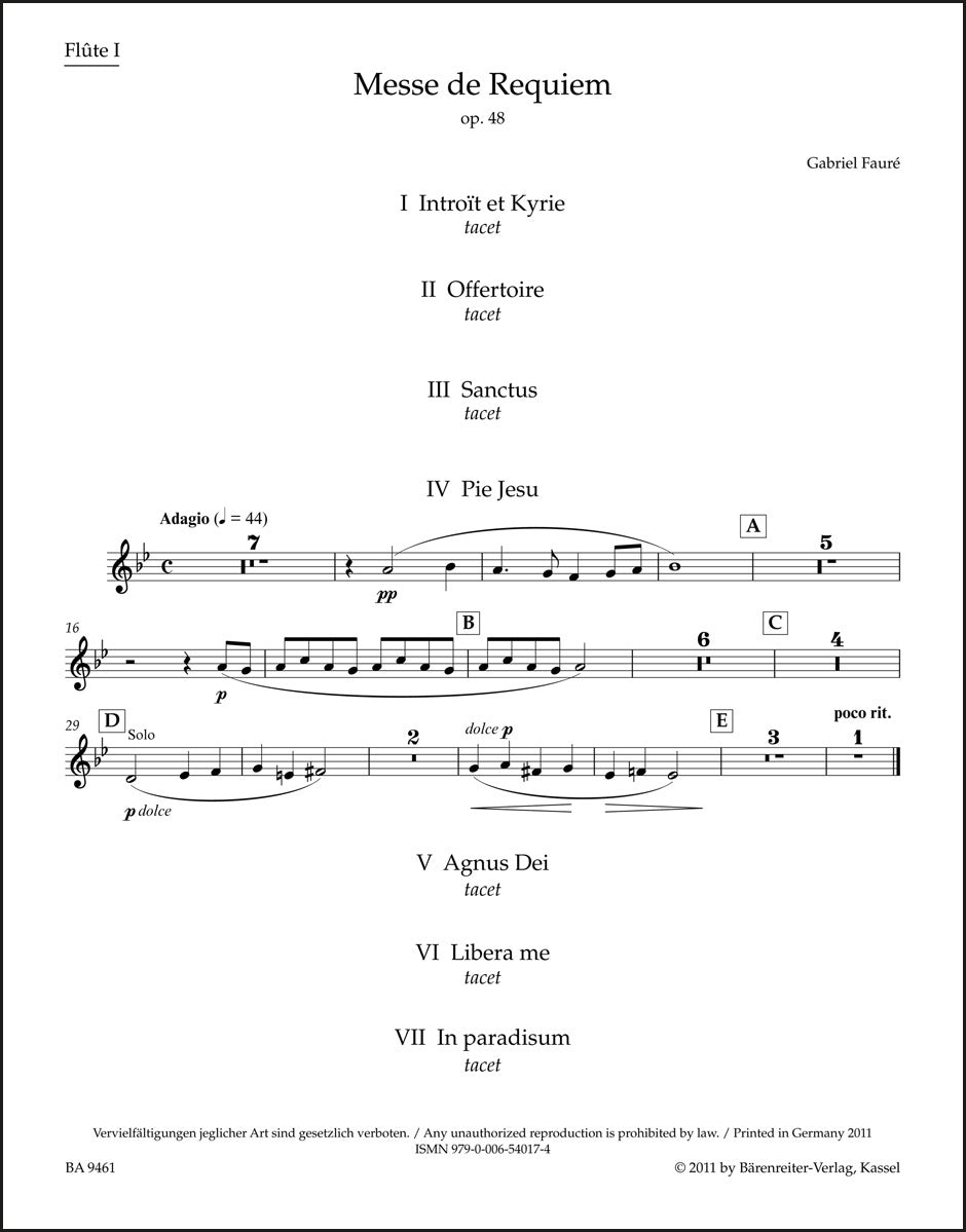 フォーレ：レクイエム op. 48 N 97b