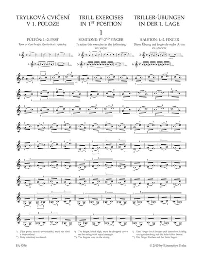 ヴァイオリン／セヴチック：トリル予備練習と重音奏法の発展 op. 7