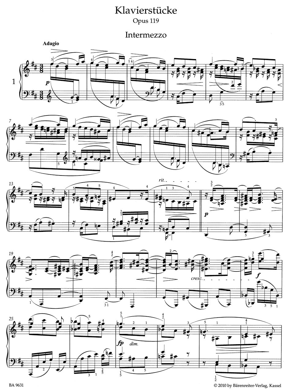 ピアノ／ブラームス：ピアノ小品集 op. 119