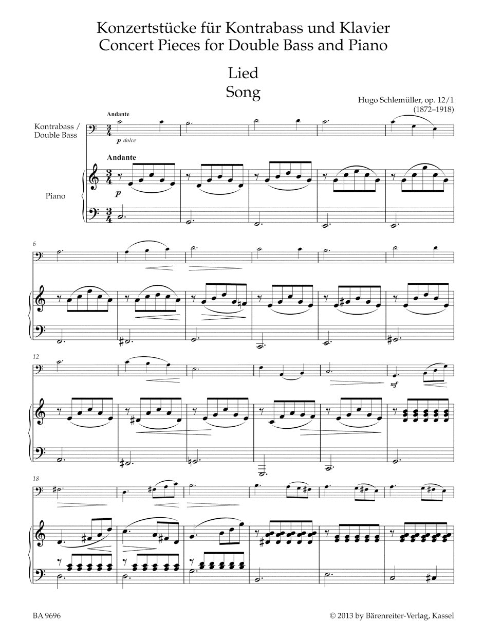 コンサート・ピース（コントラバスとピアノのための）