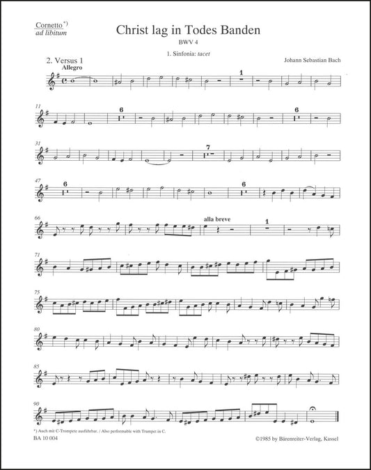 バッハ：カンタータ「キリストは死の縄目につながれたり」BWV 4