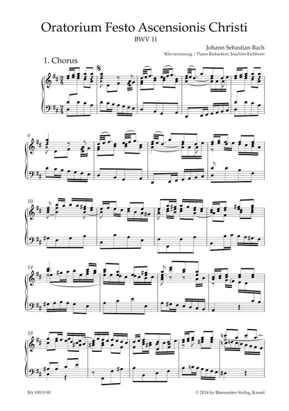 合唱／バッハ：昇天祭オラトリオ BWV 11