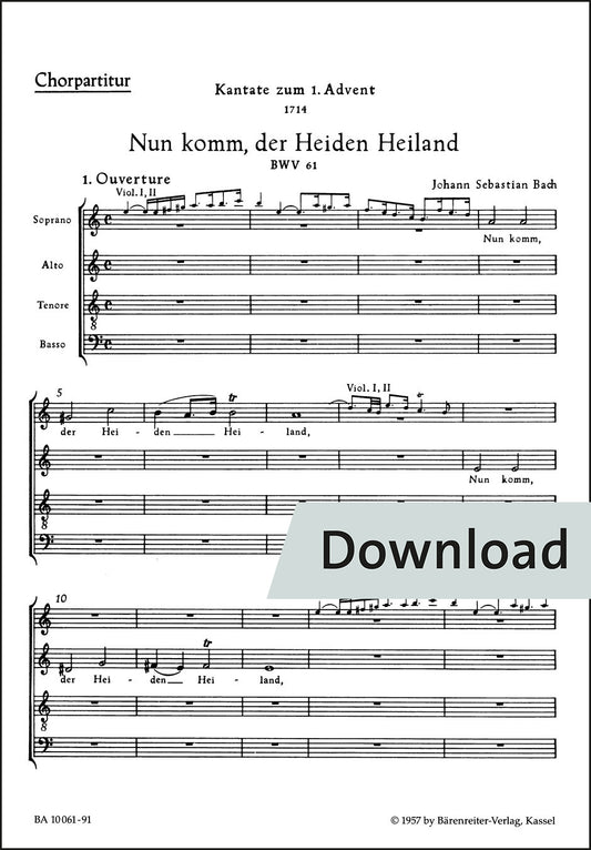 合唱／バッハ：来たれ、異教徒の救い主よ BWV 61（10冊セット）【デジタル版】