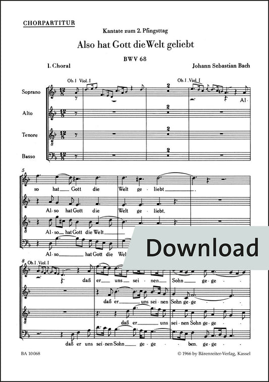 合唱／バッハ：神はかくも世を愛したもう BWV 68（10冊セット）【デジタル版】