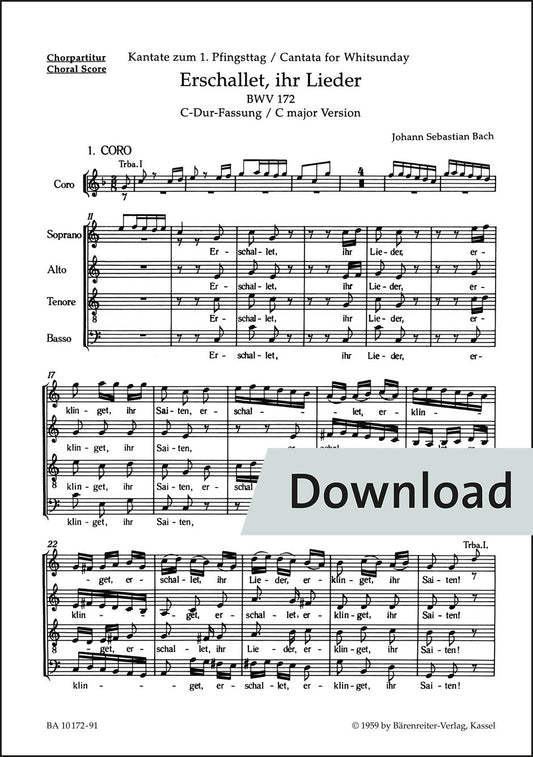 合唱／バッハ：カンタータ「響け、歌声よ」BWV 172（10冊セット）【デジタル版】