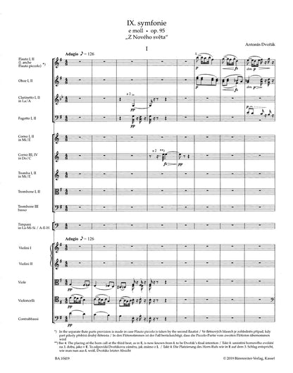 スコア／ドヴォルザーク：交響曲第9番 ホ短調 作品95「新世界より」