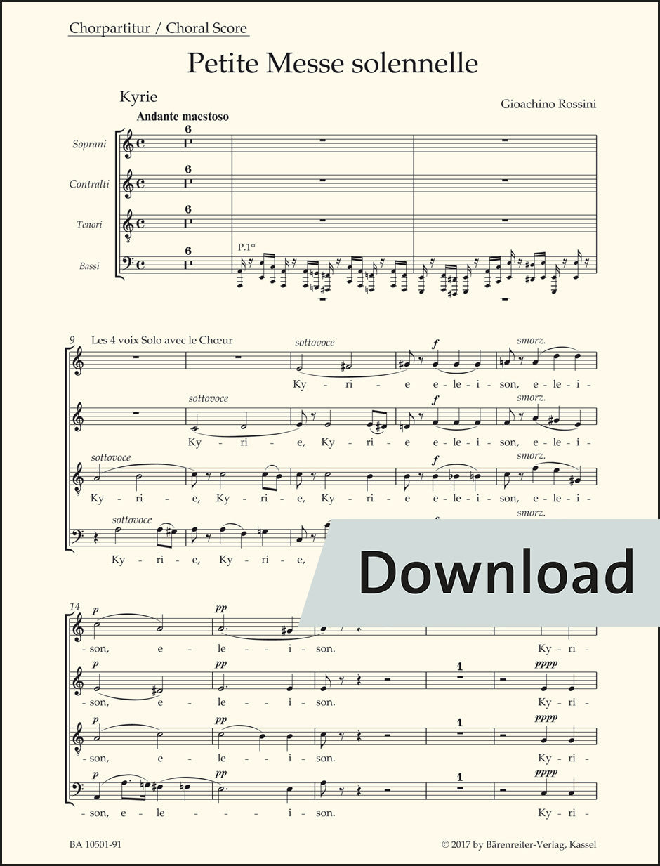 合唱／ロッシーニ：小荘厳ミサ曲（10冊セット）【デジタル版】