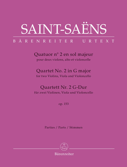 サン＝サーンス：弦楽四重奏曲第2番 ト長調 作品153（ヴァイオリンパート譜）