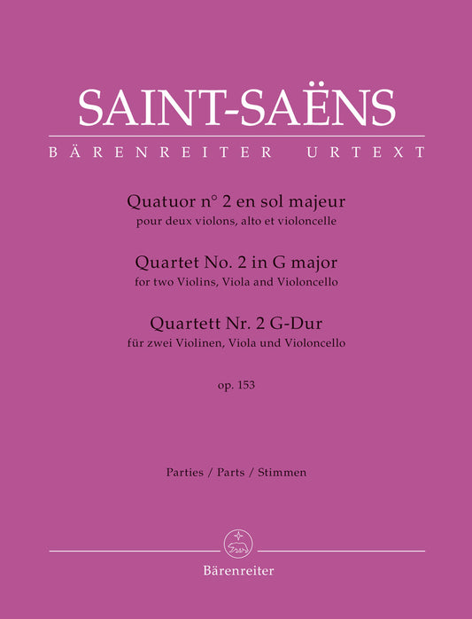 サン＝サーンス：弦楽四重奏曲第2番 ト長調 op. 153（ヴァイオリンパート譜）