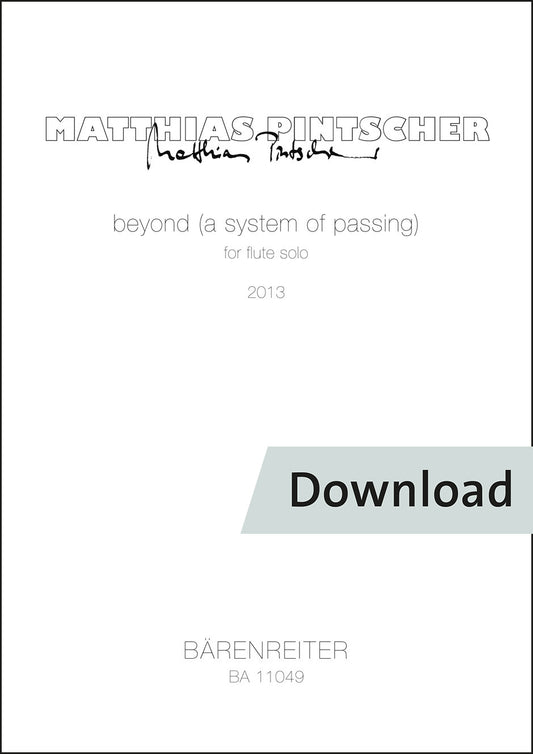 フルート／ピンチャー：beyond (a system of passing) フルートソロのための (2013)【デジタル版】