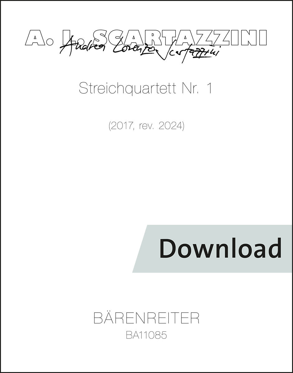 スカルタッツィーニ：弦楽四重奏曲第1番(2017年、2024年改訂)【デジタル版】