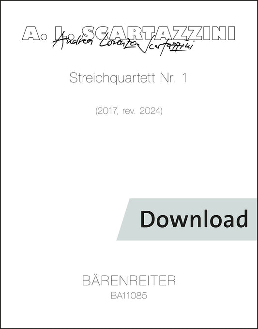 スカルタッツィーニ：弦楽四重奏曲第1番(2017年、2024年改訂)【デジタル版】