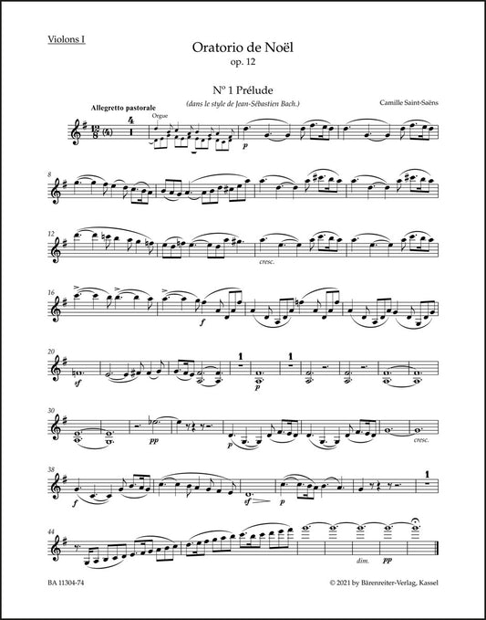 サン=サーンス：クリスマス・オラトリオ op. 12（ヴァイオリンパート譜）
