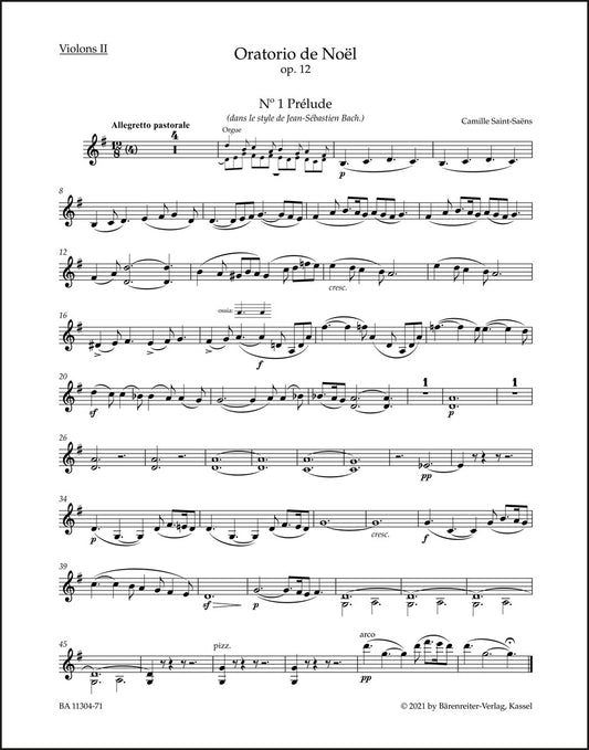 サン=サーンス：クリスマス・オラトリオ op. 12（ヴァイオリンパート譜）
