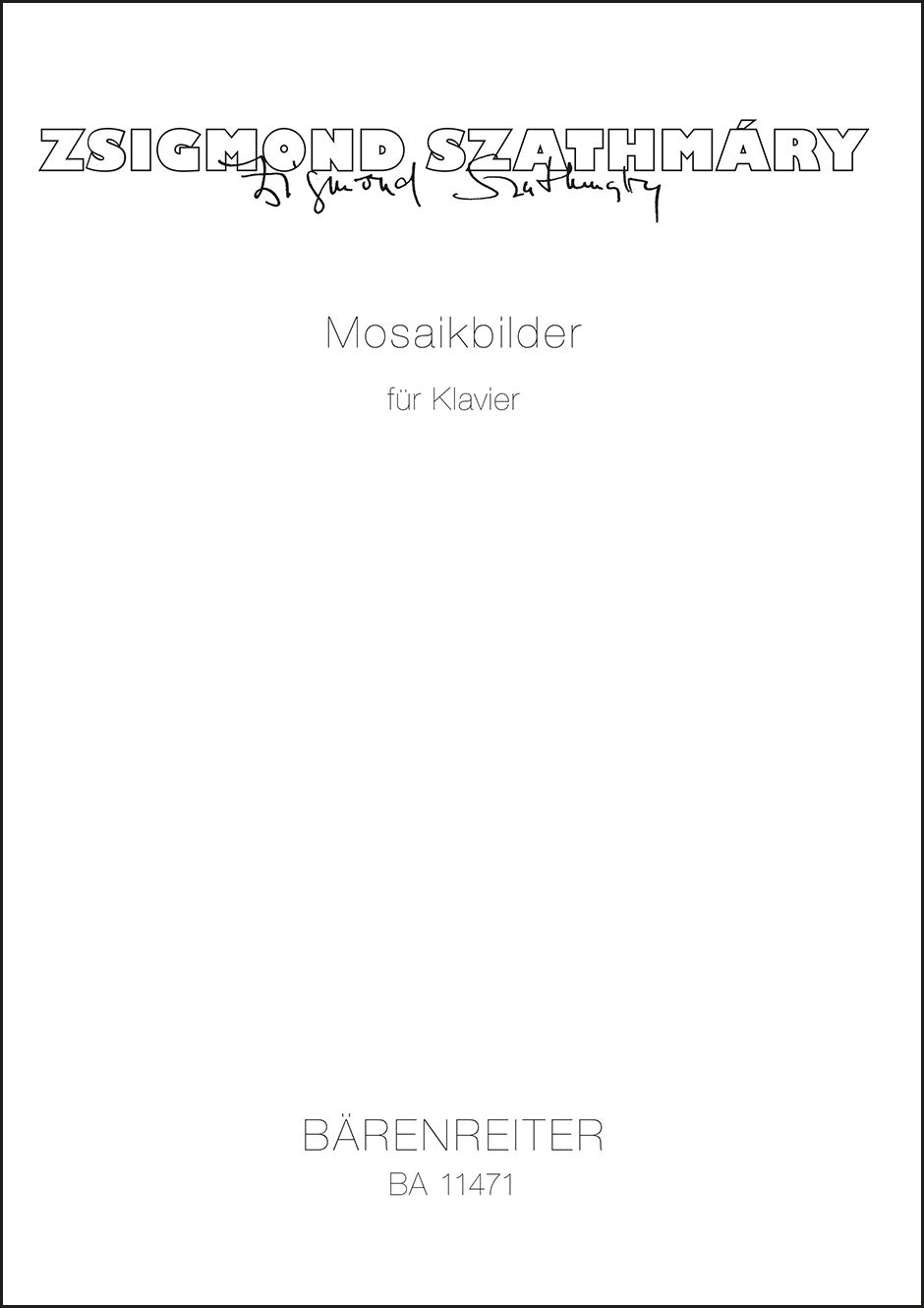 ピアノ／サトマーリ：ピアノのためのモザイク画