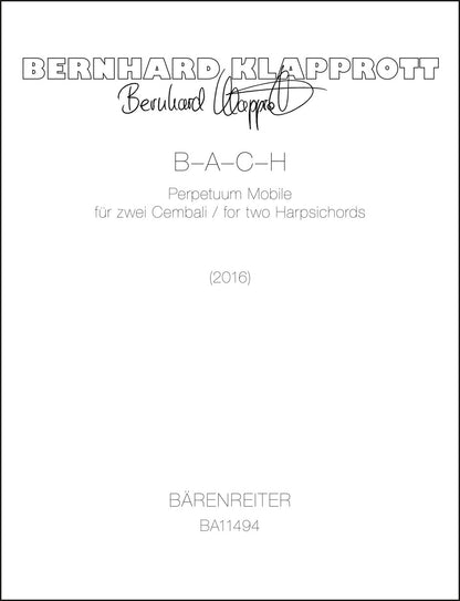 ピアノ／クラップロット：B-A-C-H（2台チェンバロのための）