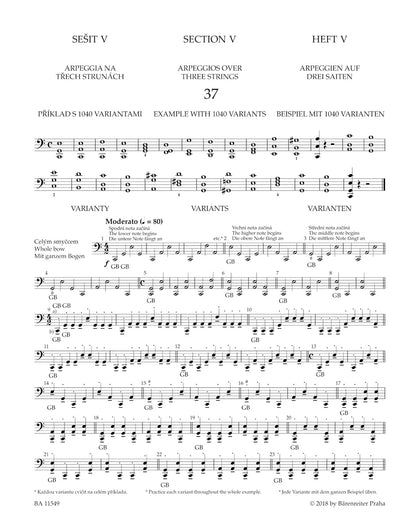 チェロ／セヴシック（シェフチーク）：ボーイング技巧教本 op. 2 第5巻 - 第6巻