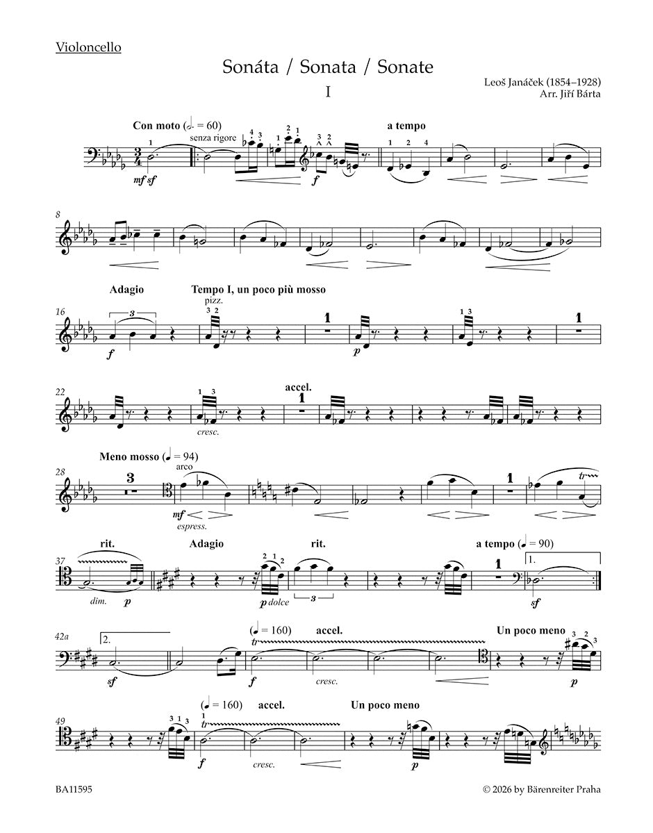 チェロ／ヤナーチェク：チェロとピアノのためのソナタ