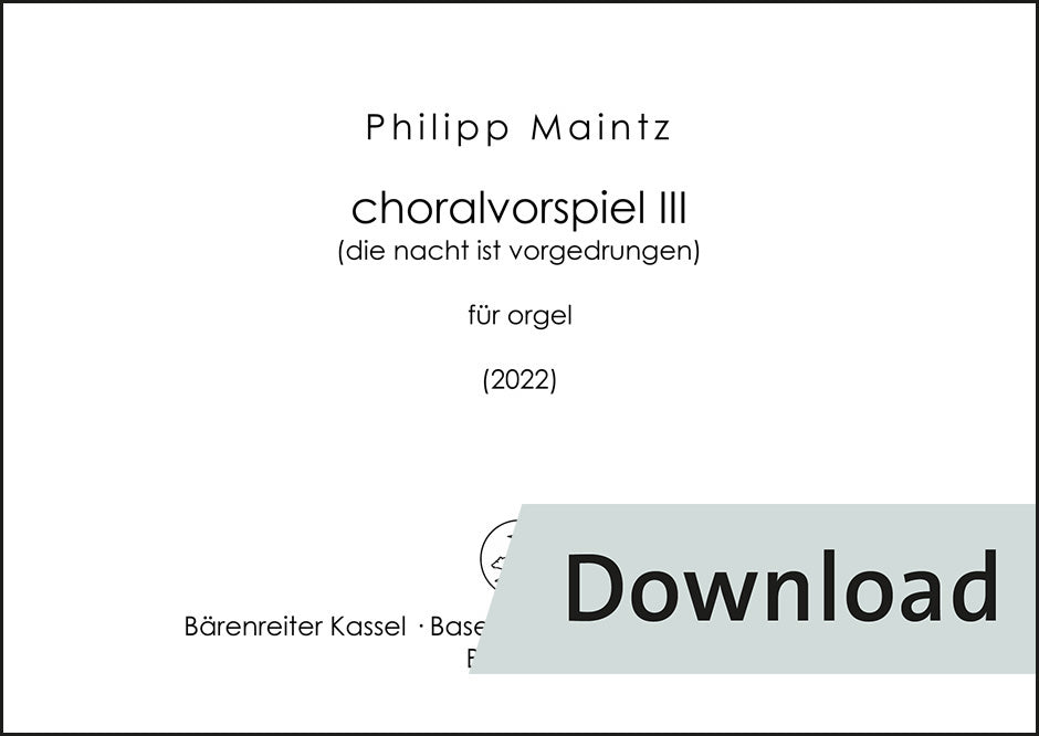 マインツ：コラール前奏曲 第3番(オルガンのための)(2022)【デジタル版】