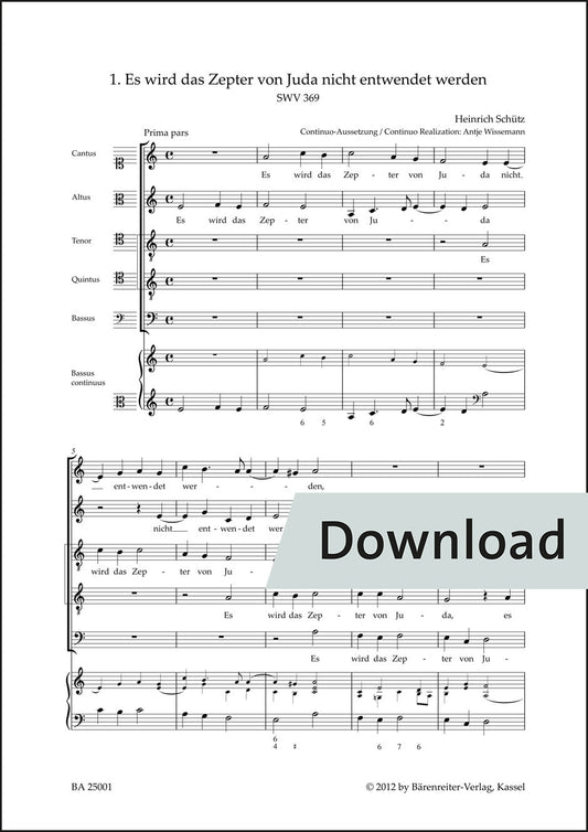シュッツ：ユダの杖は取り去られることなし SWV369【デジタル版】