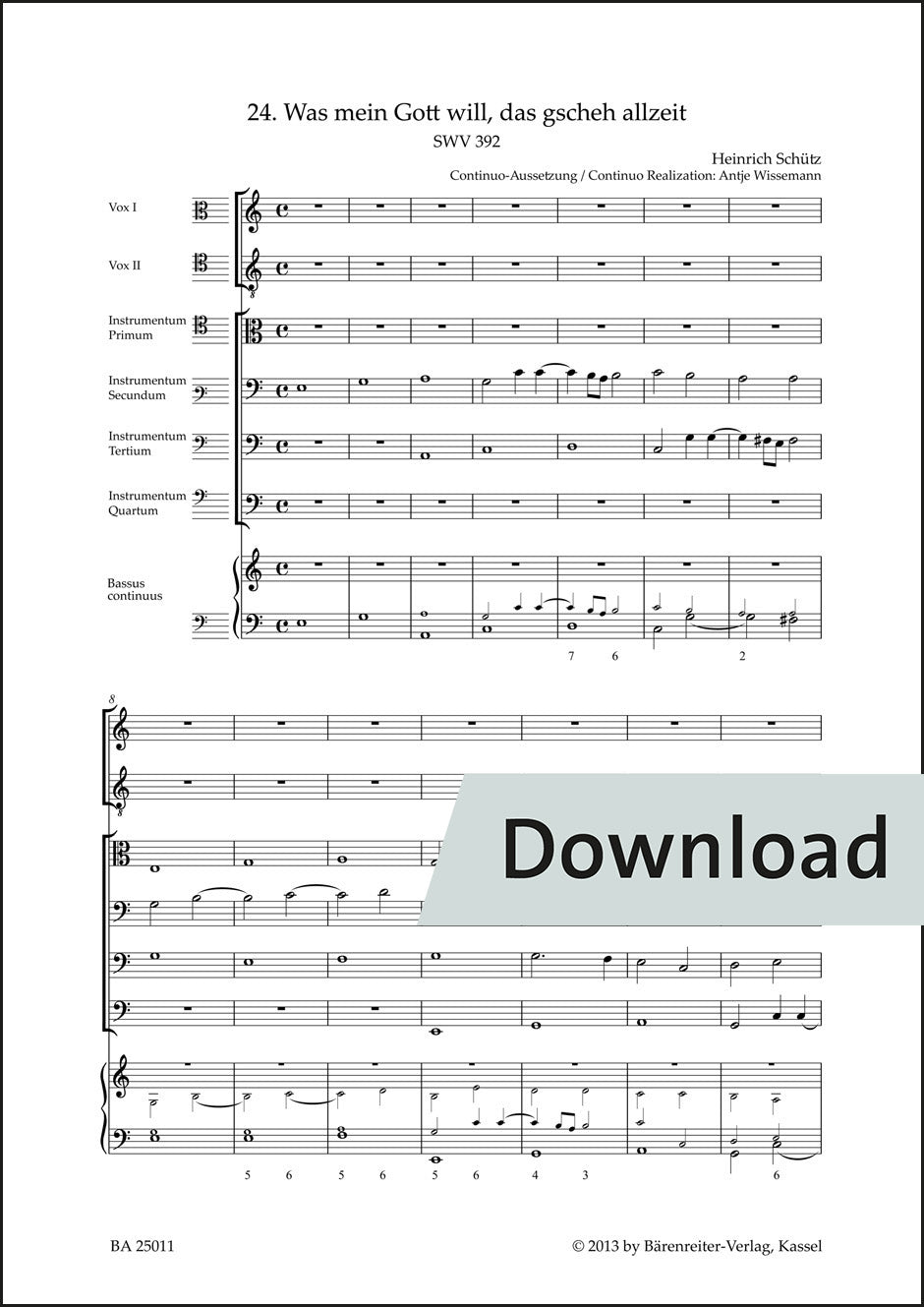 わが神の御心のままに、常にそうあれ SWV392【デジタル版】