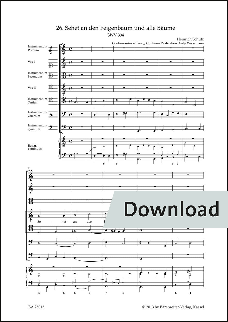 いちじくの木とすべての木を見よ SWV394【デジタル版】