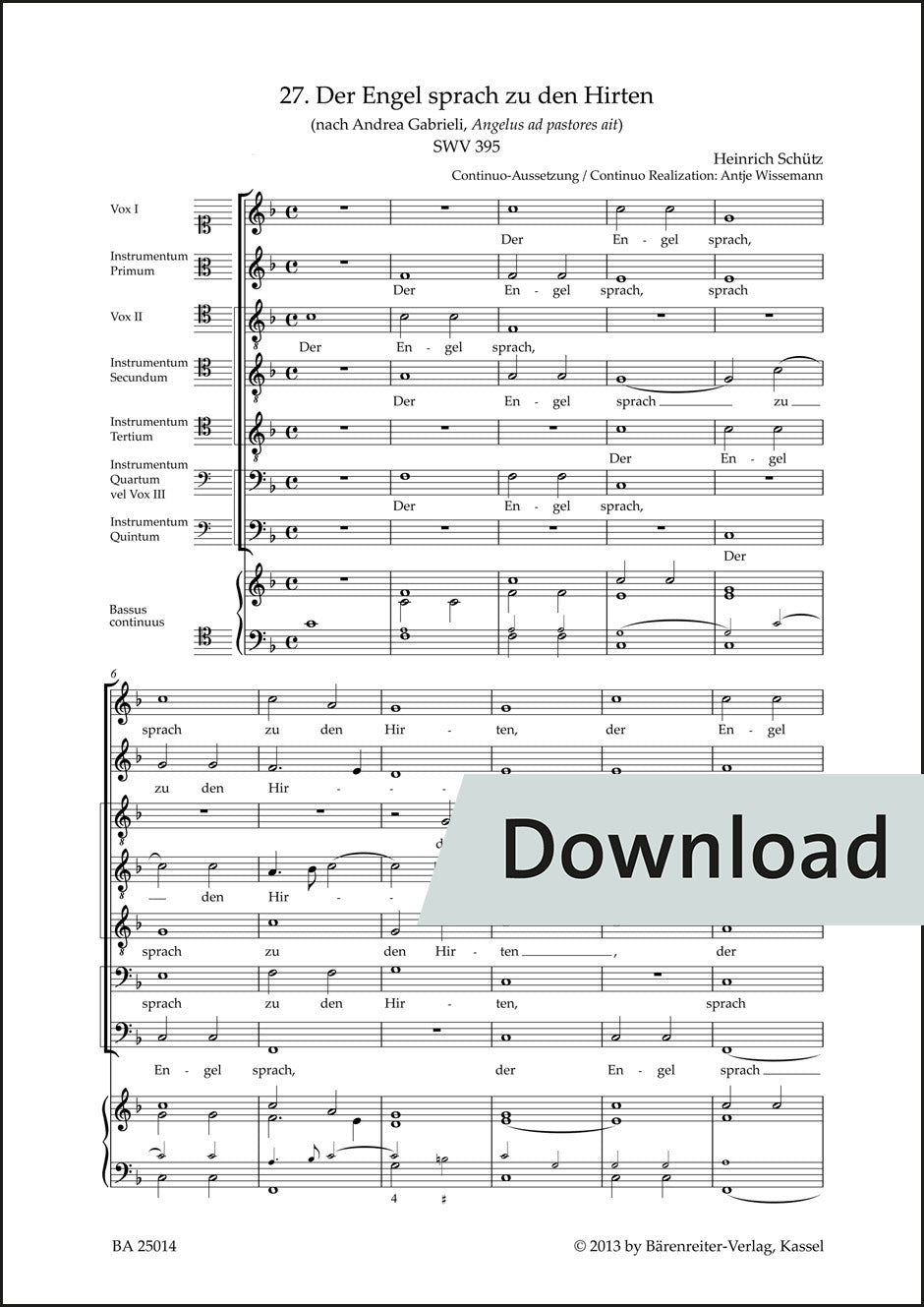 御使いは羊飼いたちに言った SWV395【デジタル版】