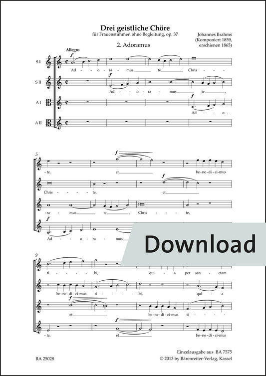ブラームス：われら礼拝す op.37-2【デジタル版】