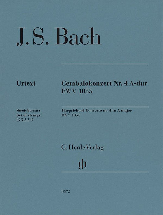 バッハ：チェンバロ協奏曲 第4番 イ長調 BWV 1055（弦楽パートセット）