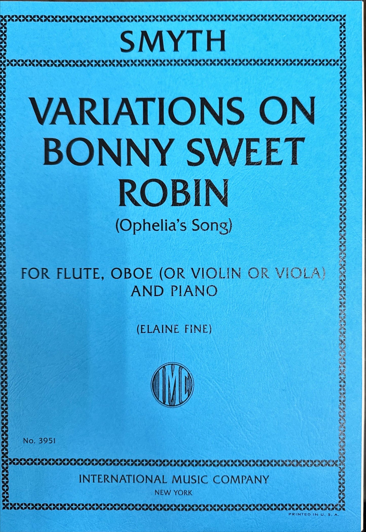 フルート／スマイス：〈Bonny Sweet Robin（オフィーリアの歌）〉による変奏曲