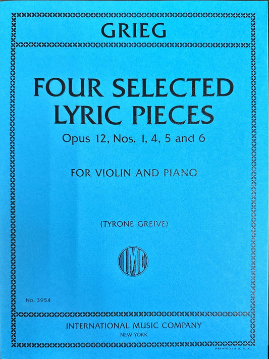 ヴァイオリン／グリーグ：4つの抒情小品（抒情小曲集 op.12 より）No.1,4,5,6