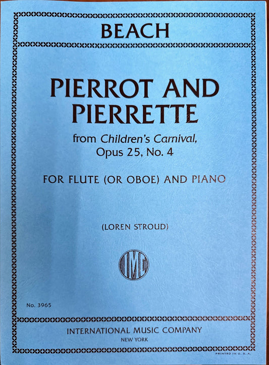 ビーチ：ピエロとピエレット（《子どもの謝肉祭》より）op.25-4（フルート／オーボエとピアノ）