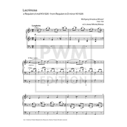 オルガン／モーツァルト：レクイエム ニ短調 K.626 より「ラクリモサ」