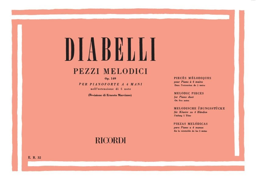 Anton Diabelli：Pezzi Melodici Nell Estensione Di 5 Note, Op. 149
