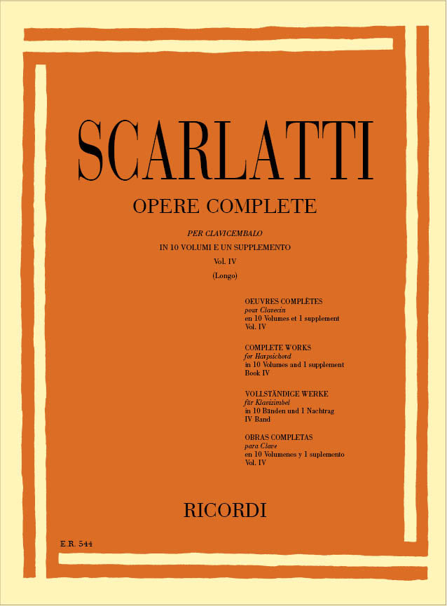 Domenico Scarlatti：Opere Complete Per Clavicembalo Vol. IV