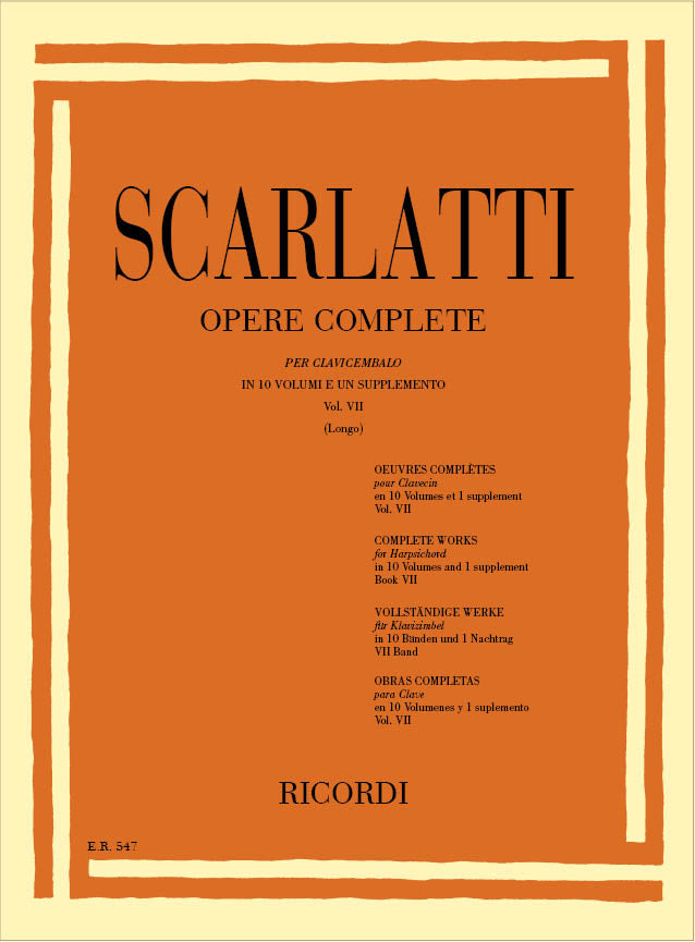Domenico Scarlatti：Opere Complete Per Clavicembalo Vol. VII
