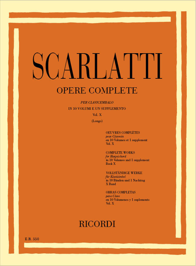 Domenico Scarlatti：Opere Complete Per Clavicembalo Vol. X