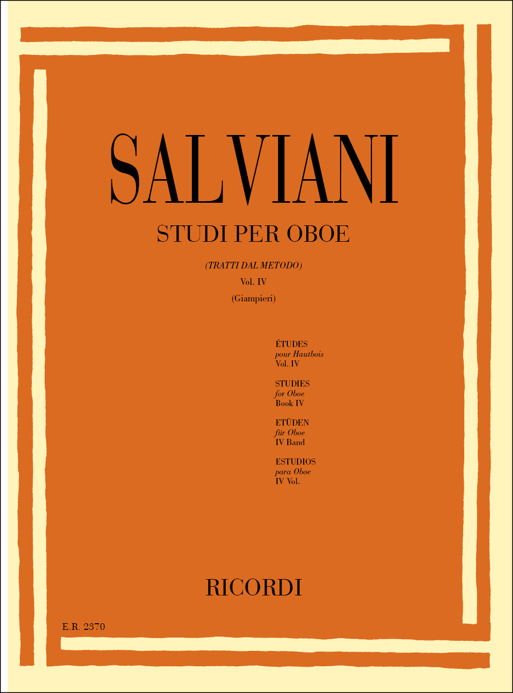 C. Salviani：Studi Per Oboe (Tratti Dal Metodo) Vol. IV