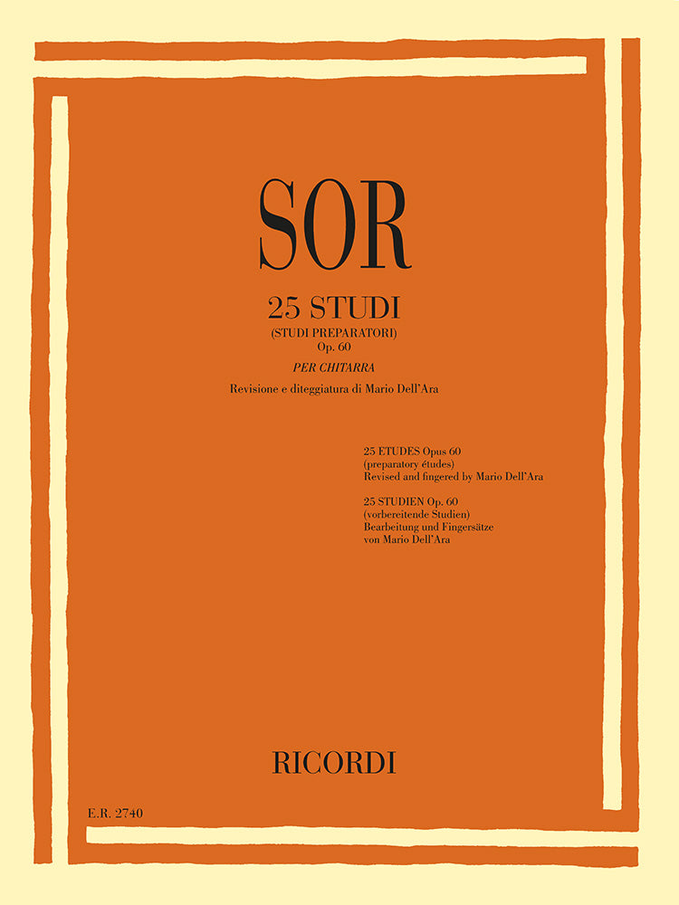 Fernando Sor：25 Studi (Studi Preparatori) Op. 60