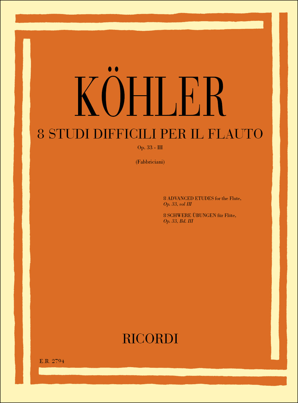 E. Kohler：Studi Op. 33