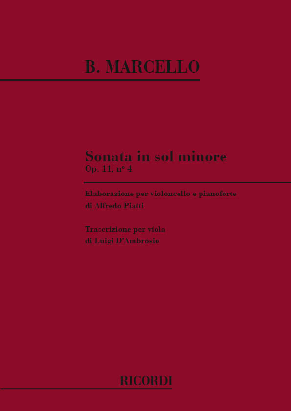 Benedetto Marcello：Sonata In Sol Min. Op. 11 N. 4