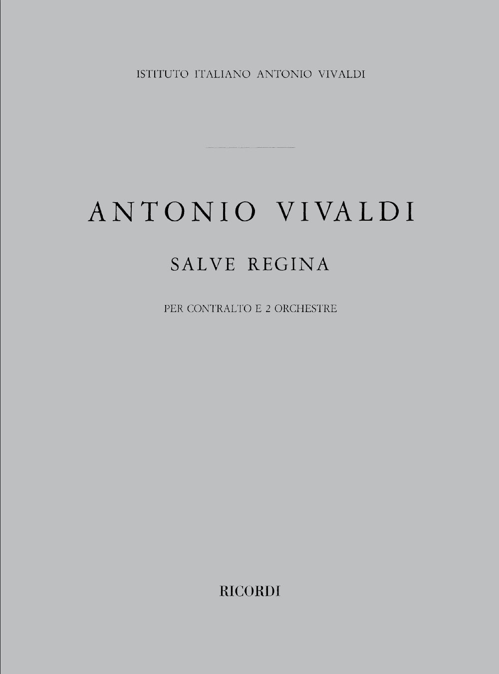 Antonio Vivaldi：Salve Regina Rv 616