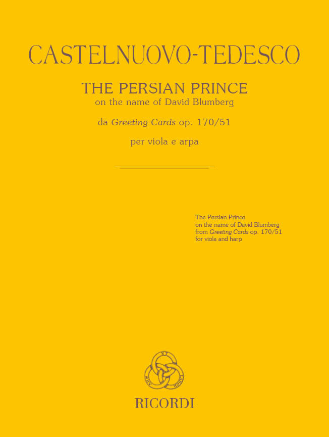 Mario Castelnuovo-Tedesco：The Persian Prince per viola e arpa