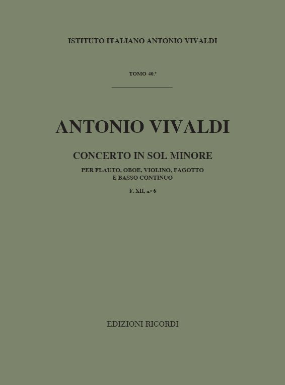 Antonio Vivaldi：Concerto Per Strumenti Diversi E B.C.: In Sol