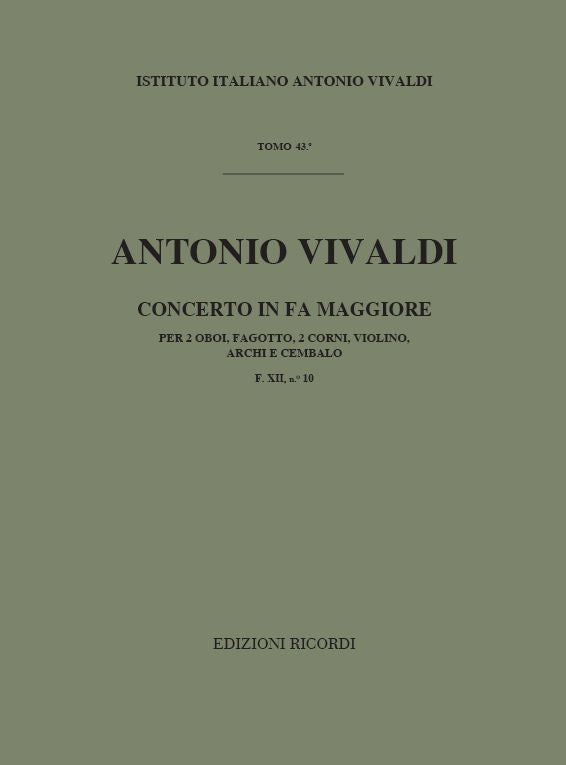 Antonio Vivaldi：Concerto Per Strumenti Diversi, Archi E B.C.:：Rv 569 F.Xii/10 - Tomo 43