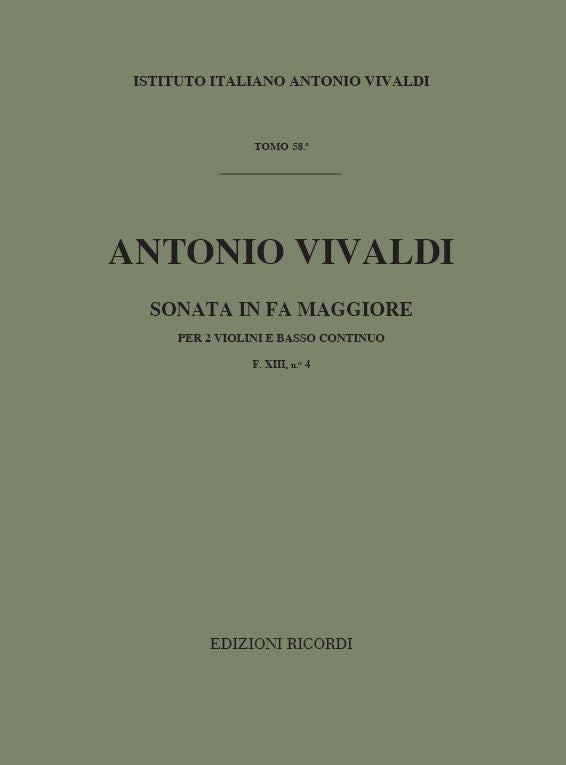 Antonio Vivaldi：Sonata Per 2 Violini e BC in Fa Rv 70